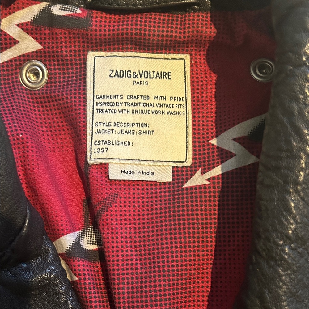 Zadig & Voltaire Red and Black Leather Jacket